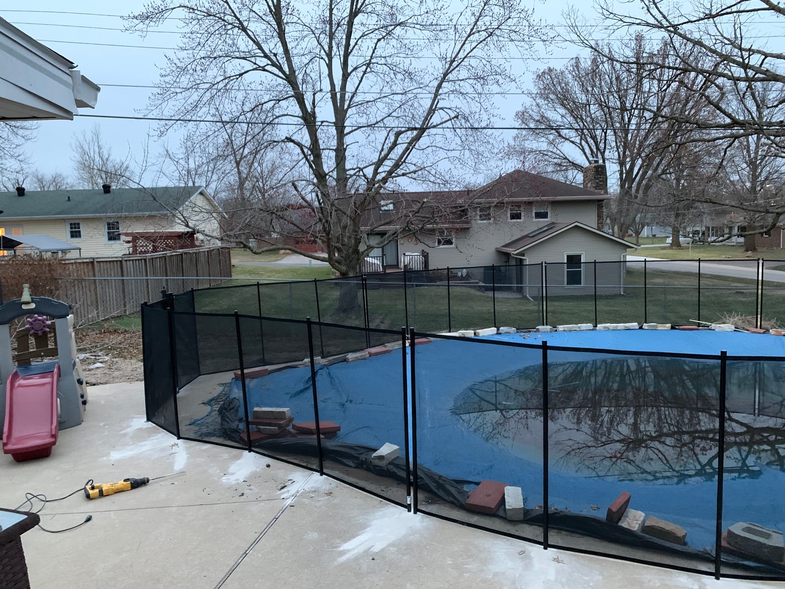WaterWarden Pool Safety Fence 4' x 12', UL Certified to ASTM F2286 Safety Standards, Removable, Easy DIY Installation, Black Protective Mesh Netting with Black Frames customer photo 1