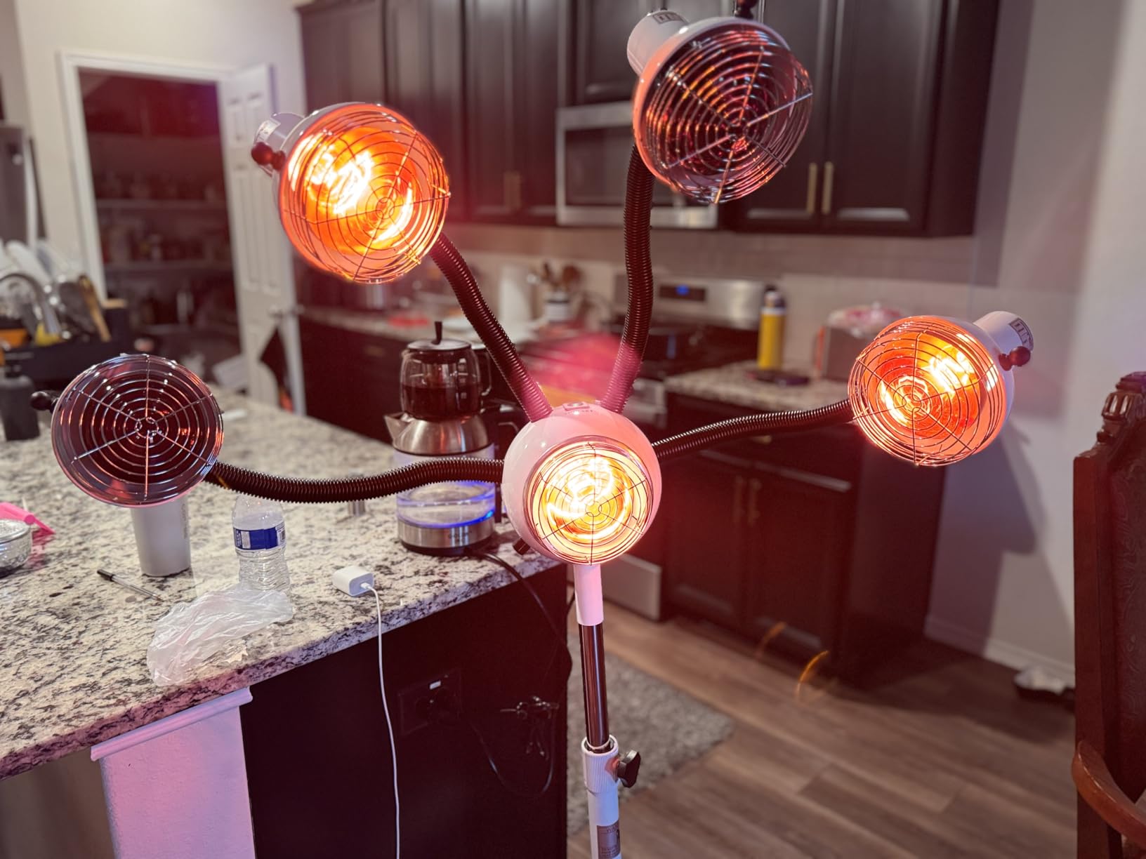 SKINACT 5 Head Infrared Heat Lamp with Flexible Arms, Infra red lamp, Infrared Light customer photo 2