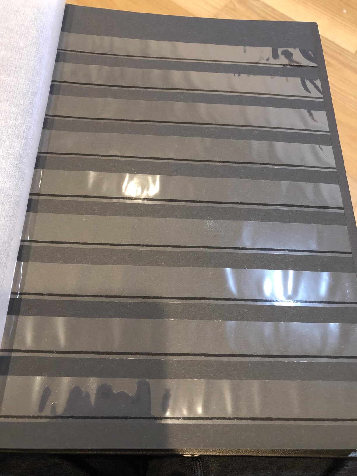 LIGHTHOUSE - COMFORT Padded Leather Cover Stockbook for Stamps - 32 Black Cardstock A4 Pages with Clear Strips and Double Linen Hinges - Blue customer photo 1