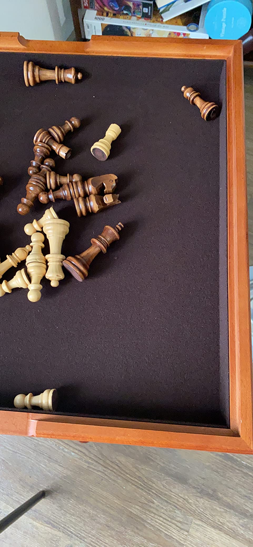 Game Table - Reversible Tabletop with Chess and Backgammon Gameboards - Game Room Furniture by Trademark Games | Chess Table with Reversible Tabletop Gameboards for Chess and Backgammon, Game Room Furniture customer photo 1