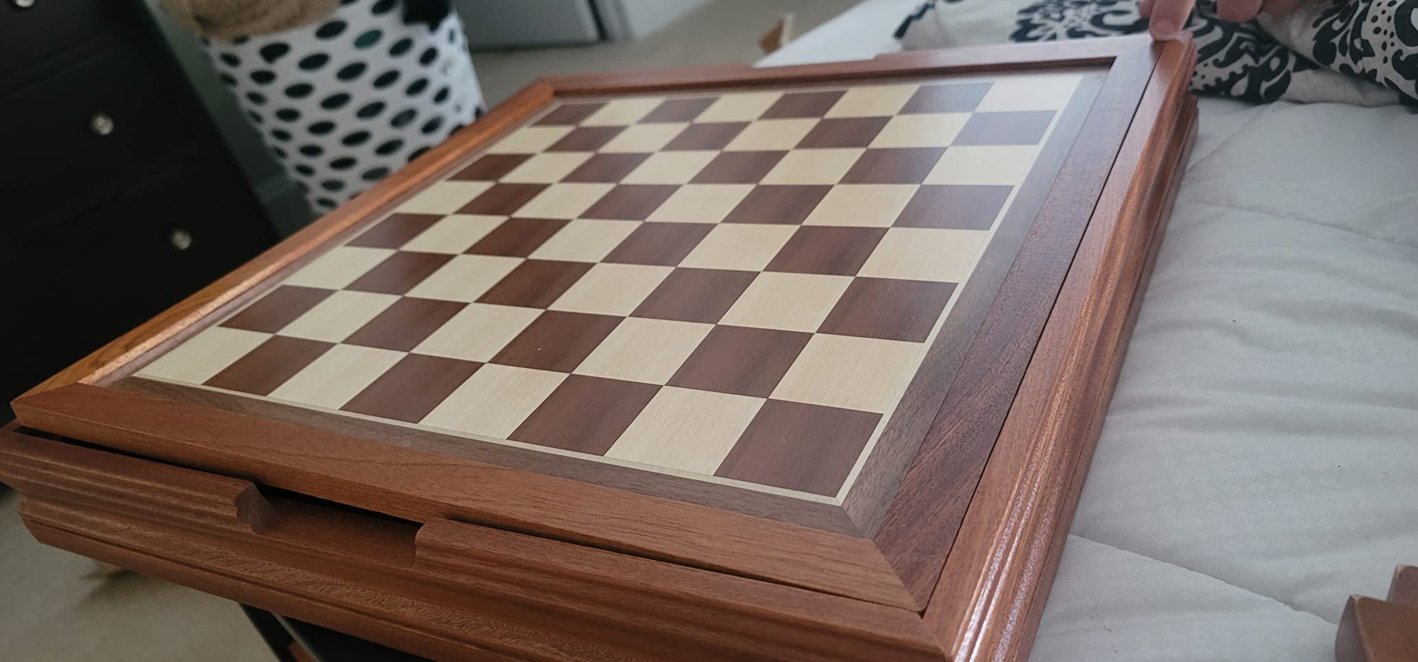 Game Table - Reversible Tabletop with Chess and Backgammon Gameboards - Game Room Furniture by Trademark Games | Chess Table with Reversible Tabletop Gameboards for Chess and Backgammon, Game Room Furniture customer photo 2