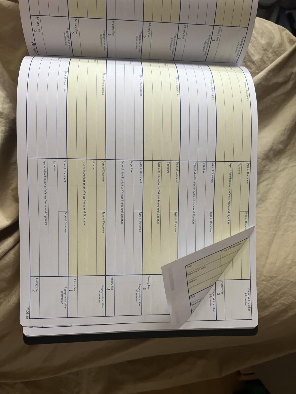 Adams Notary Public Record Journal, 11 x 8.5 Inches, 6 Entries Per Page, 63 Pages Per Book, Black (AFR90) customer photo 1