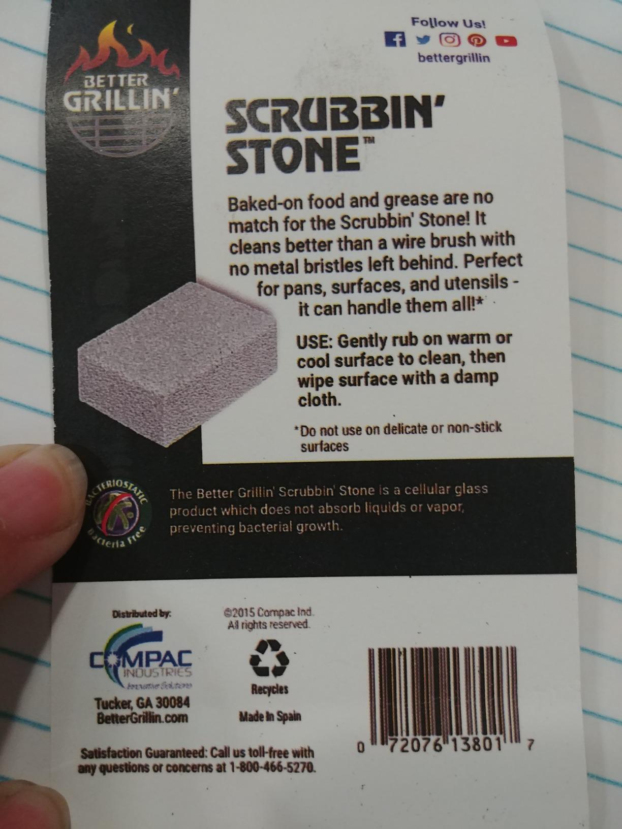 Better Grillin Scrubbin Stone Grill Cleaning Brick Block | Griddle Stone | Grill Stone Cleaning Block | Barbecue Grill Cleaner for BBQ, Griddle, & Racks customer photo 2