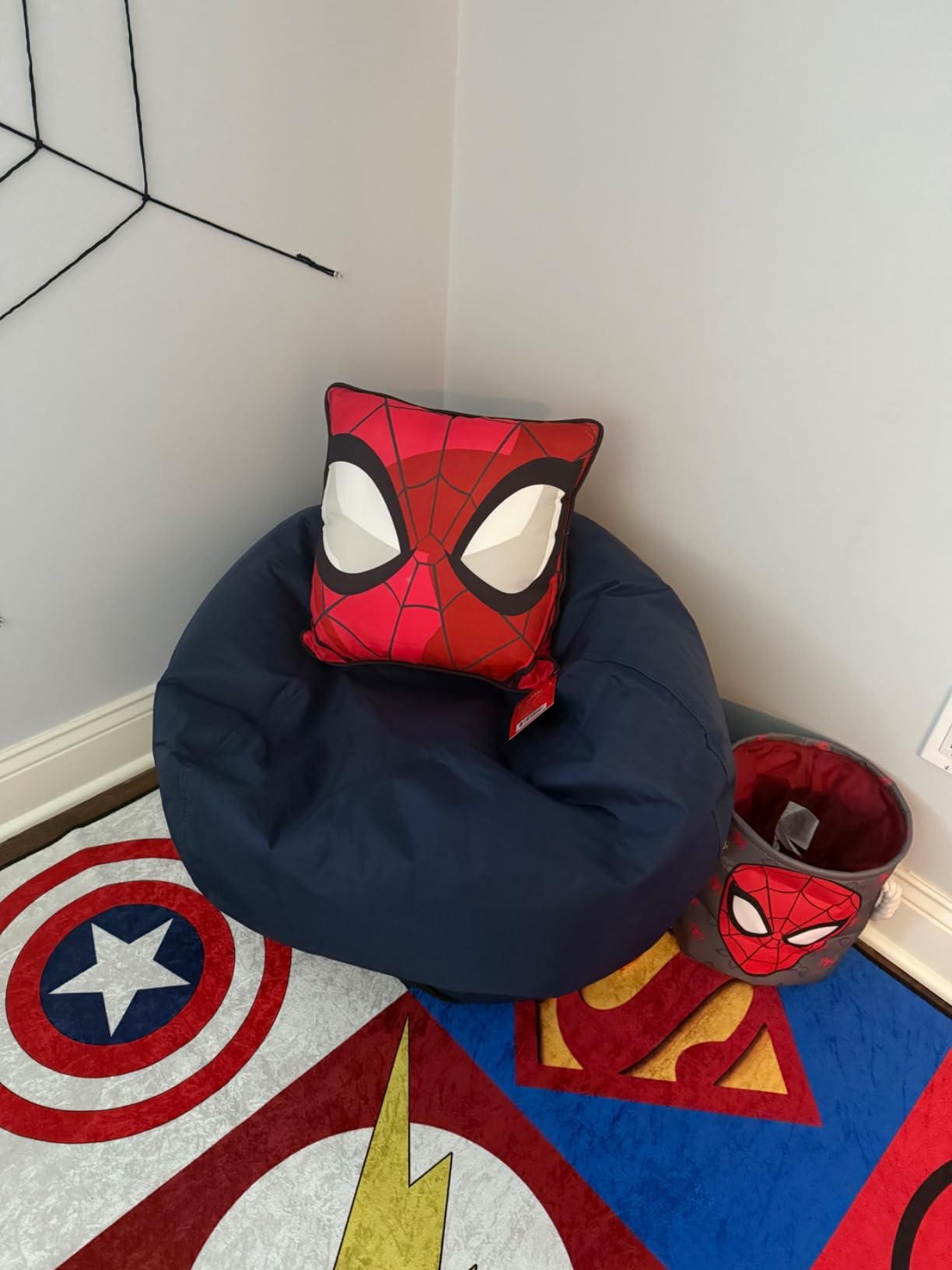 Big Joe Classic Bean Bag Chair for Kids Bedroom and Reading Nook, Easy-Clean Stretch Limo Black, Durable Nylon Polyester Blend, 2 feet Refillable customer photo 2
