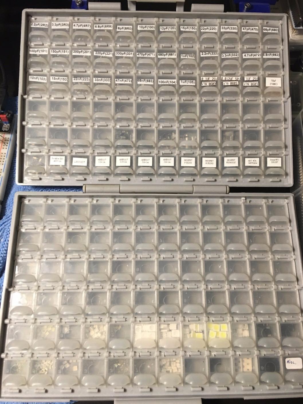 AideTek Two SMD SMT Resistor Capacitor 1206 0805 0603 Box Organizer Craft Beads Storage 144 Compartments for each box customer photo 2