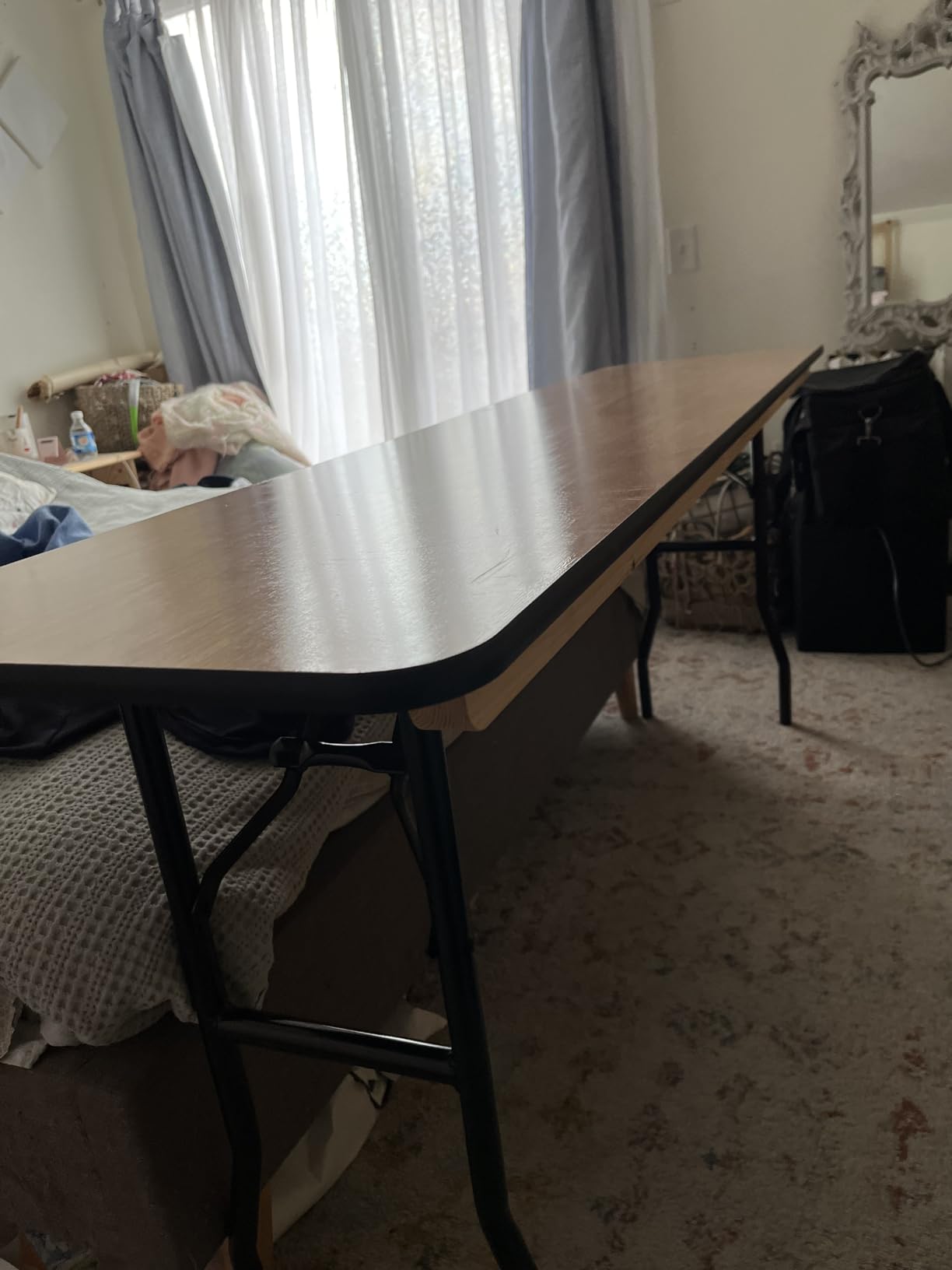 Flash Furniture 6 ft Wood Folding Clear Coat Rectangular Table, Clear | Durable Construction, Commercial Use customer photo 1