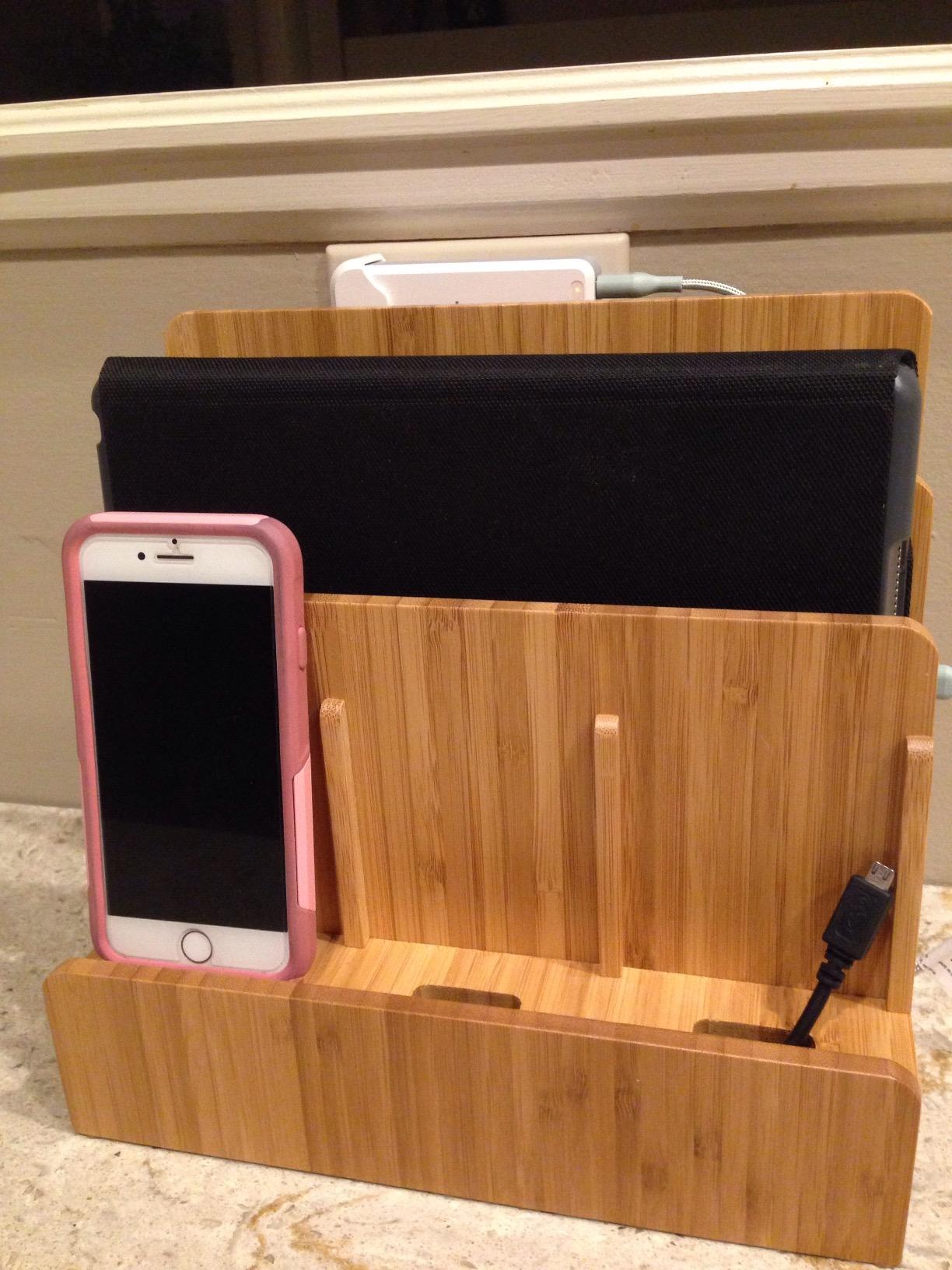Great Useful Stuff G.U.S. Multi-Device Charging Station Dock & Organizer - Multiple Finishes Available. for Laptops, Tablets, and Phones - Strong Build, Eco-Friendly Bamboo customer photo 2