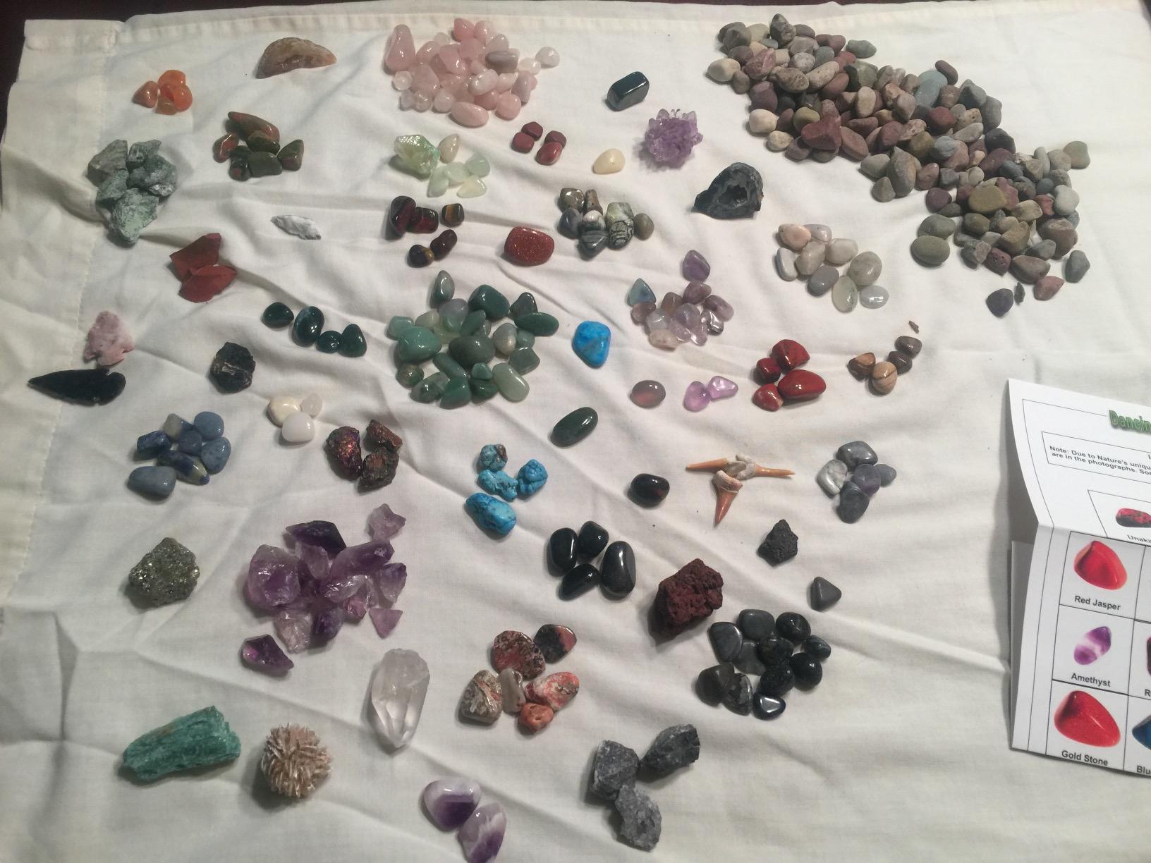 DANCING BEAR Rock, Mineral & Geodes Treasure Hunt Activity Kit (250 Pc Set) Real Shark Teeth Fossils, ID Sheet & Rock Book, STEM customer photo 2