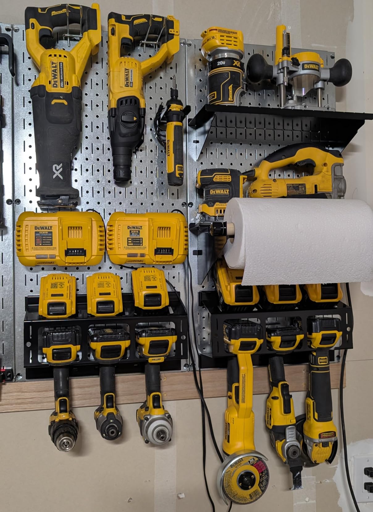 Wall Control Pro-Grade Metal Pegboard Organizer Galvanized Tool Board Panels with Black Accessories customer photo 1
