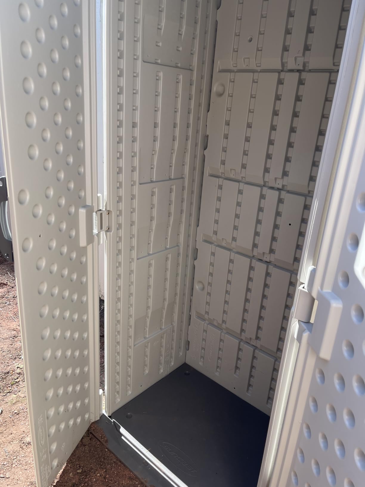 Suncast Vertical Outdoor Storage Shed with All-Weather Construction, Vanilla customer photo 2