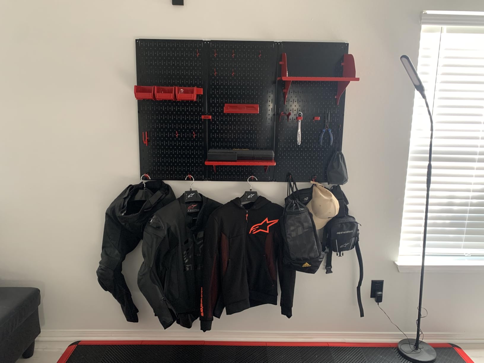 Wall Control Pegboard Organizer 4 ft. Metal Pegboard Standard Tool Storage Kit with Galvanized Toolboard and Black Accessories customer photo 1