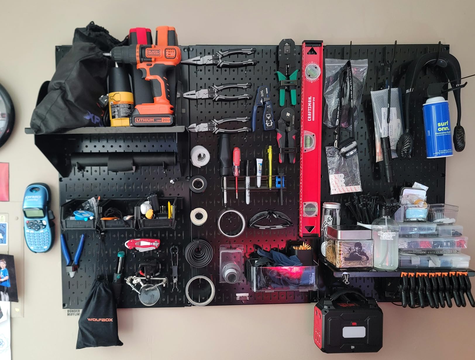 Wall Control Pegboard Organizer 4 ft. Metal Pegboard Standard Tool Storage Kit with Galvanized Toolboard and Black Accessories customer photo 2