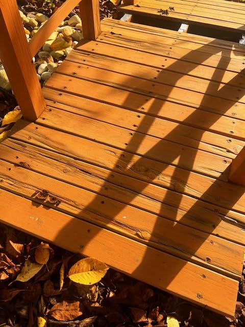 Shine Company 4980N 4 Ft. Cedar Wood Garden Bridge with Side Rails, Natural customer photo 1
