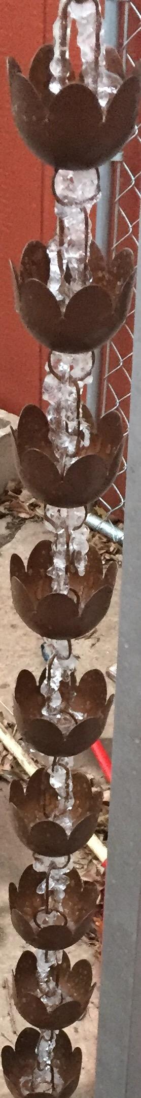 Ancient Graffiti Lily Cup Rain Chain, Copper Plated customer photo 1