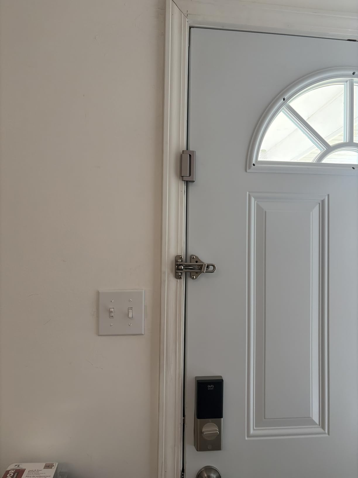 Prime-Line U 10827 Door Reinforcement Lock - Add Extra, High Security to your Home and Prevent Unauthorized Entry - 3 In. Stop, Aluminum Construction, Satin Nickel (Single Pack) customer photo 1