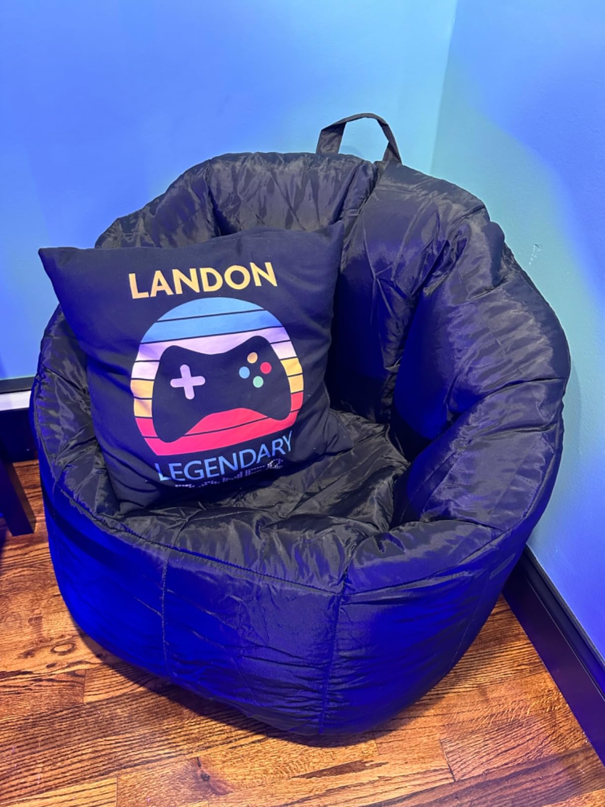 Big Joe Milano Beanbag Chair Stretch Limo Black Smartmax | Polystyrene Bean Filled, Refillable, Nylon Polyester, Adult-Sized Comfortable Seating customer photo 1