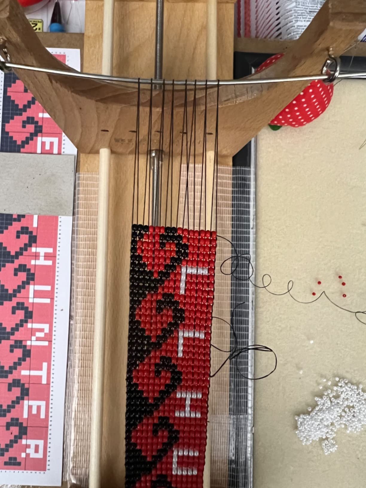 The Beadsmith Rick's Beading Loom, 13.5 x 3.75 x 4.5 inches, Wooden, Two-Warp Loom, Illustrated Instructions Included, No Assembly Required, Use to Create Necklace and Bracelet Designs customer photo 2