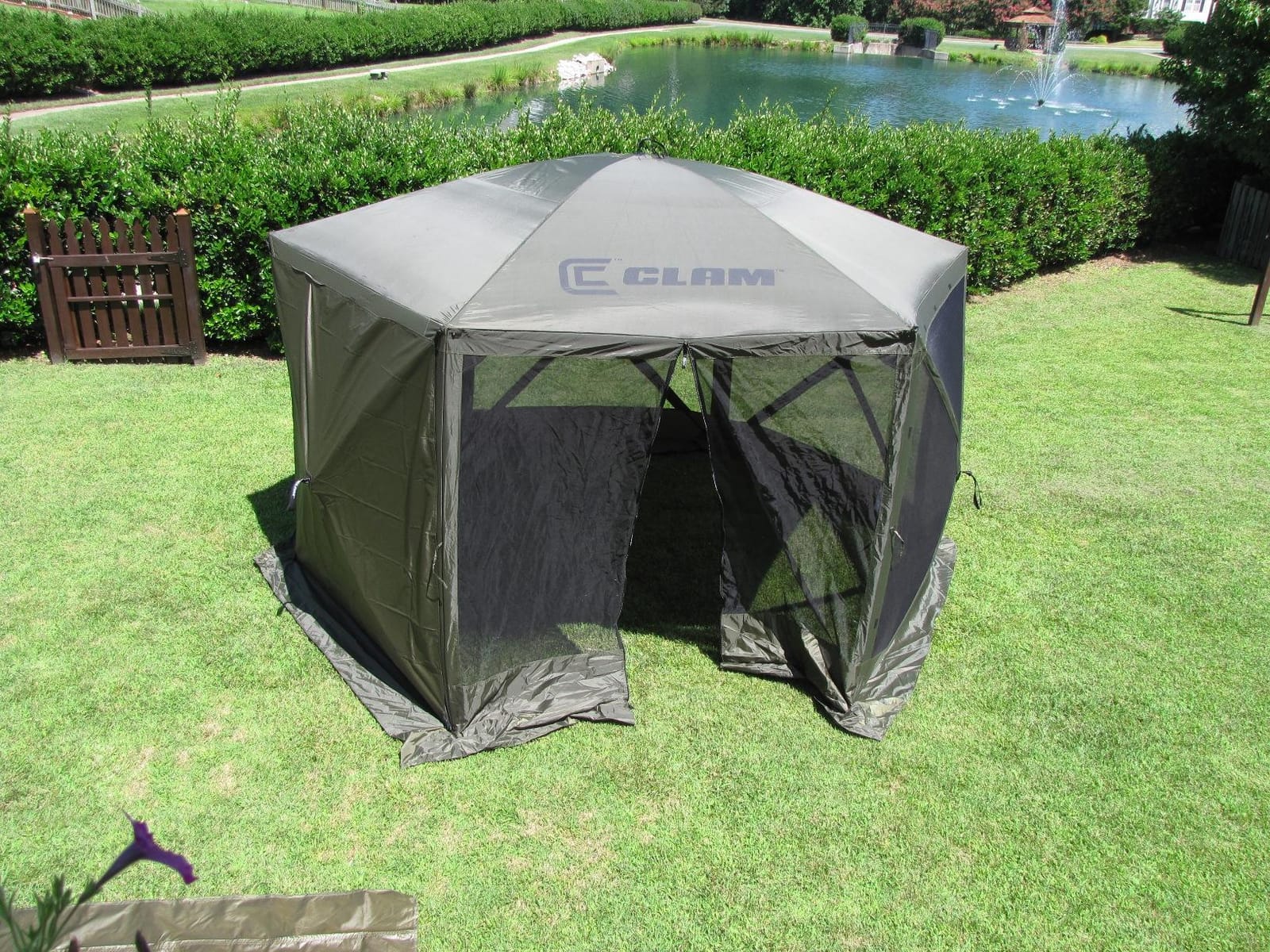 Clam Escape Screen Tent | 11.5 Ft Pop Up Gazebo - Green 6-Person Shelter | Instant Screen Tent for Camping, Patios, Tailgating and Backyard Use with No-See-Um Mesh, Weather Protection, and Room for 6 customer photo 2
