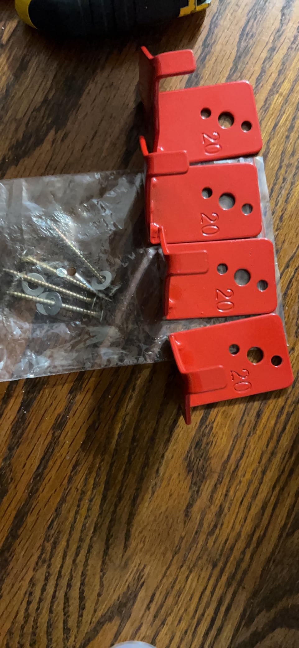 4 Pcs Fire Extinguisher Mount Brackets, 2.36 x 1.57 x 2.36 in (Red) customer photo 1