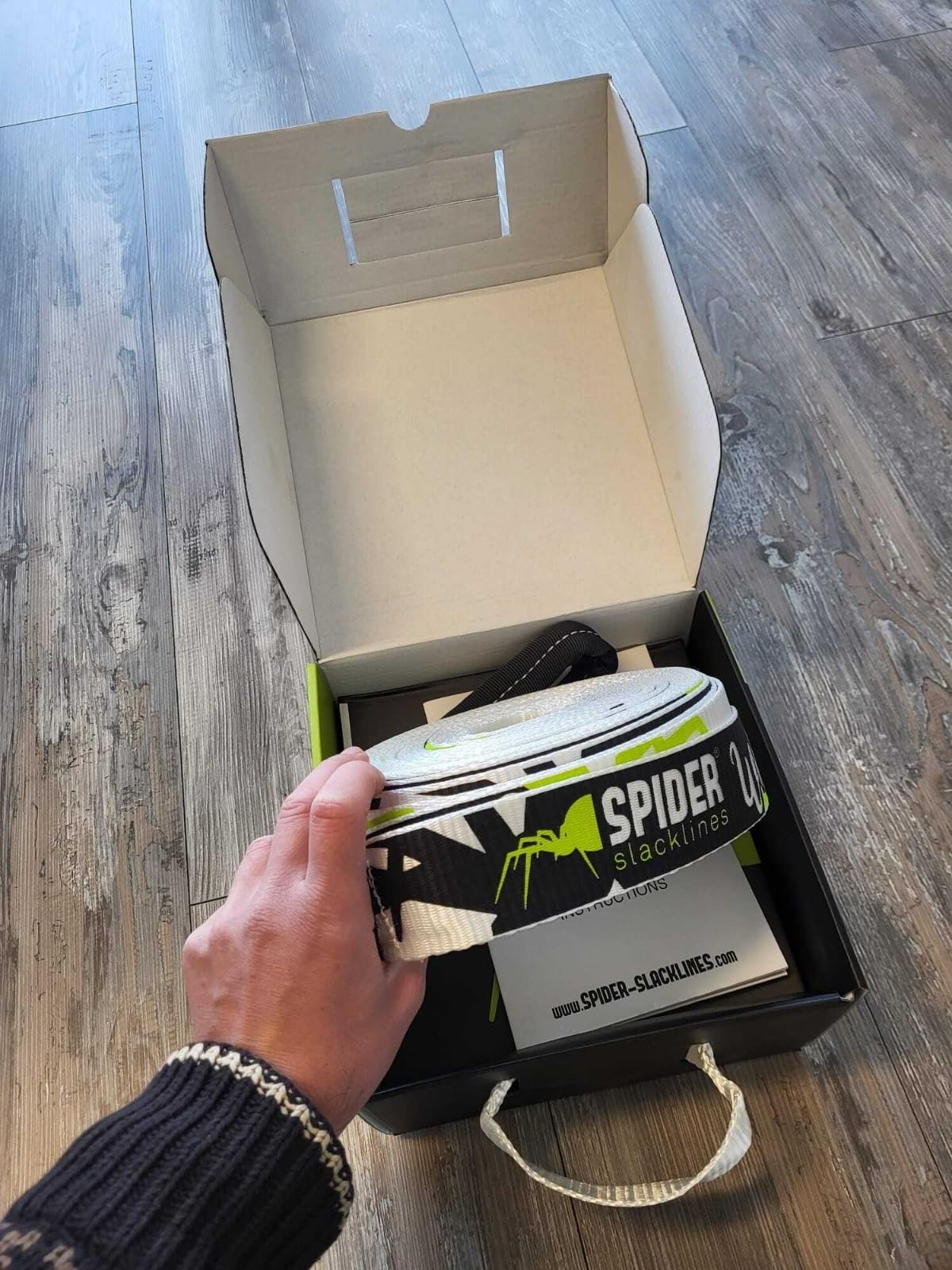 Spider Slacklines - White Line Slackline Kit for Beginners - Contains a Ratchet and a 50 ft Line - Complete Set 50 ft Length customer photo 2