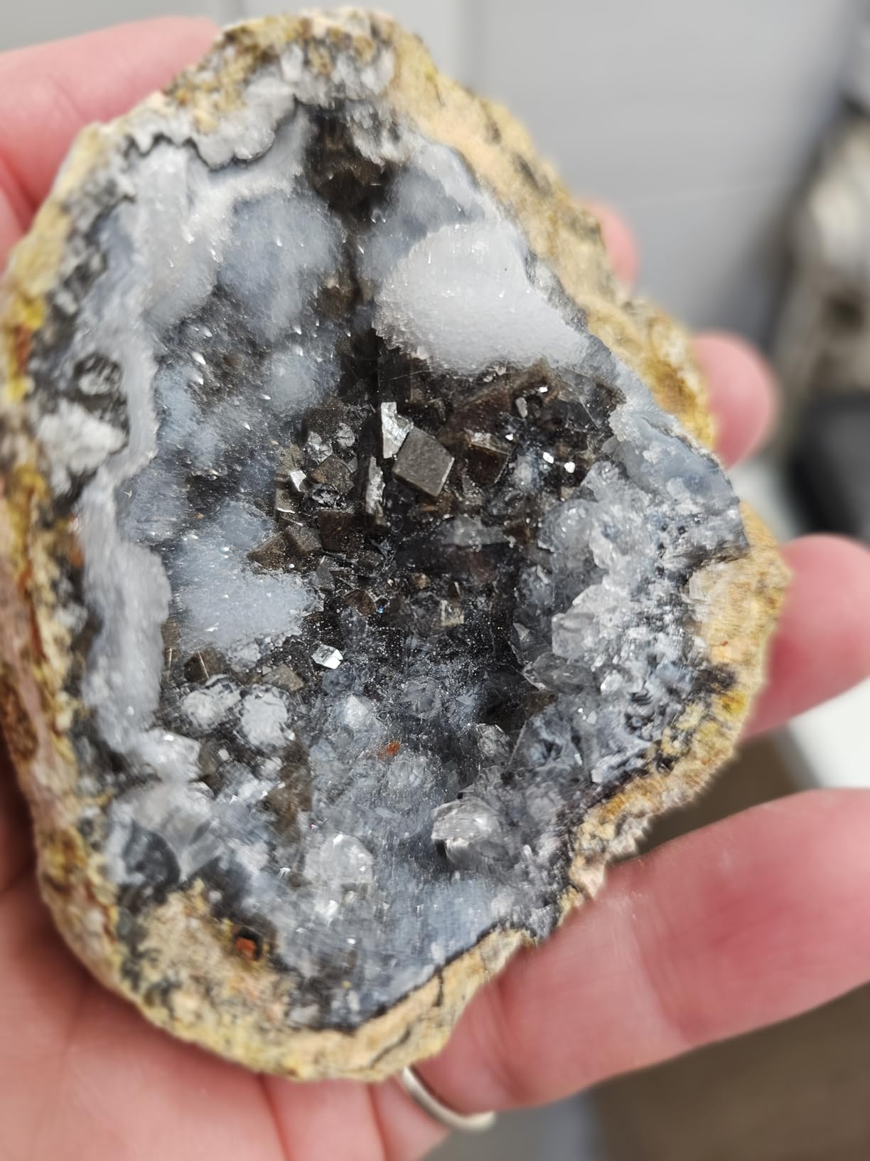 Blue Marble Break Open 2 Jumbo Geodes- Break Your Own Large Geode with Crystals, Earth Science Kit for Kids to Learn Geology, Gifts for Rock Collectors, Cool Rocks for Boys and Girls | 2 Large Natural Geodes, Real Crystals Inside, Break-Open Activity, Earth Science Learning, Rock Collector Gift customer photo 2