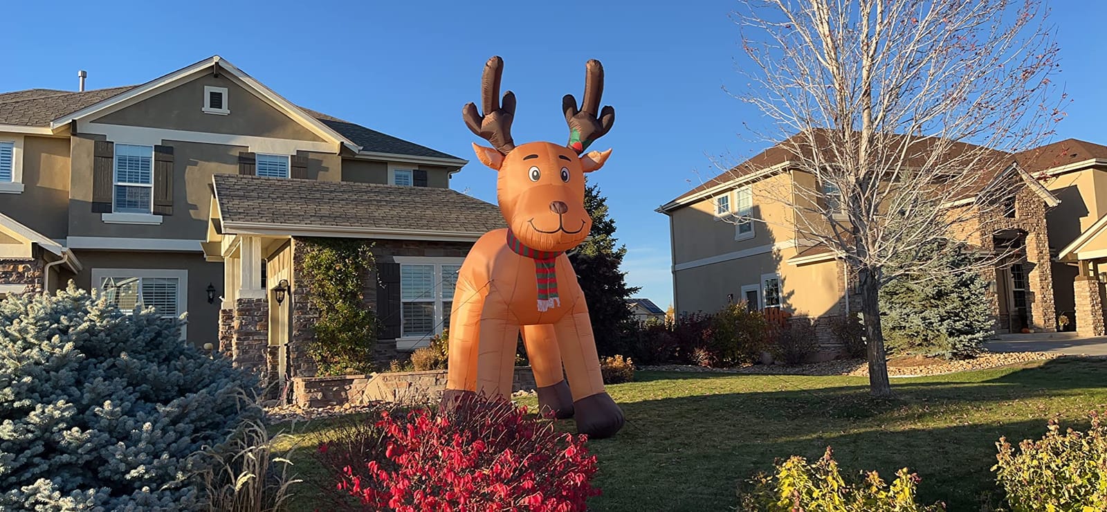 15 FT Tall Jumbo Christmas Inflatable Reindeer | Giant Outdoor Yard Blow-Up, Built-in Lights, Self-Inflating Blower, Weather-Resistant Material customer photo 2