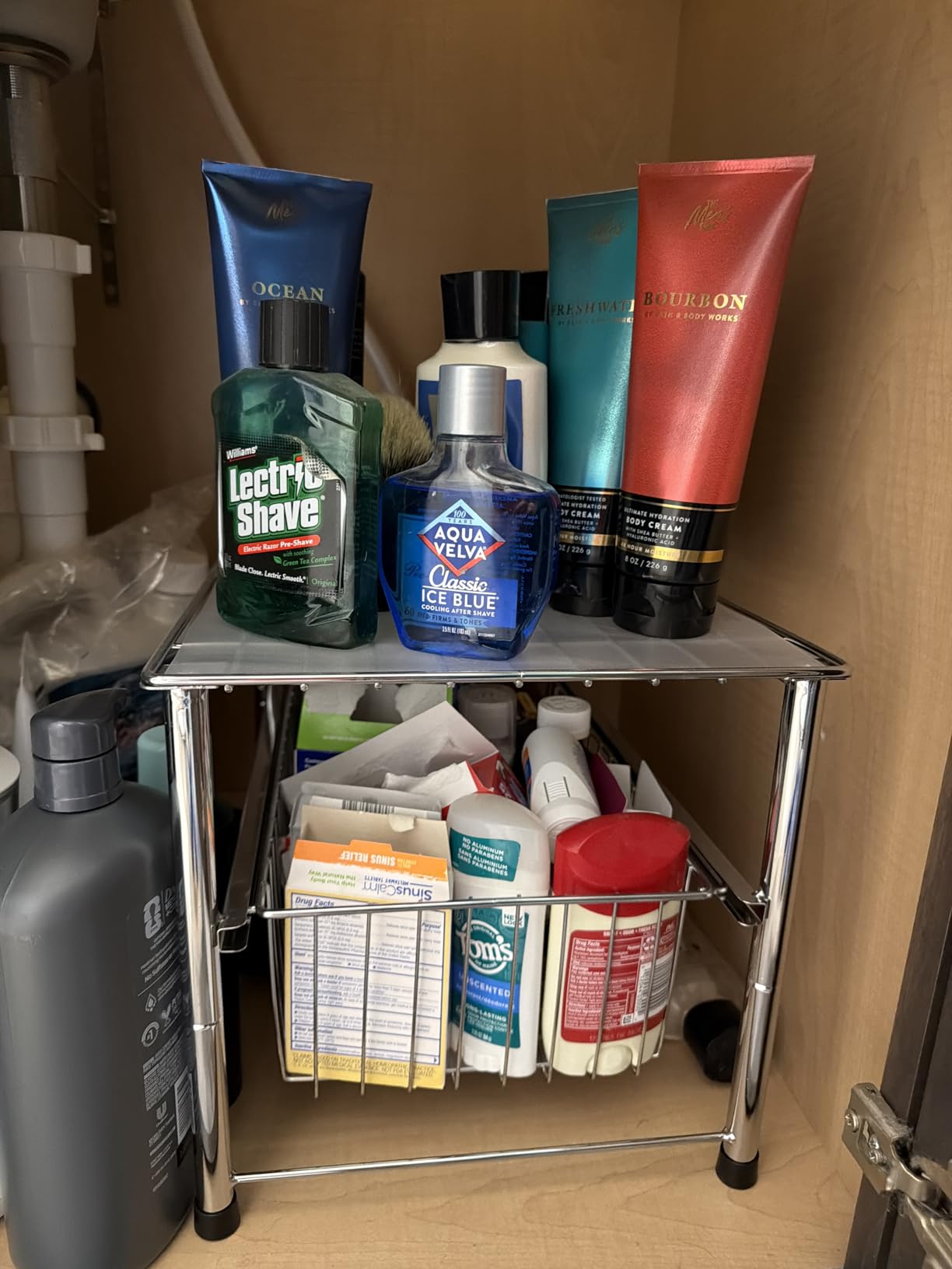 Deco Brothers Stackable Under Sink Organizer with Sliding Basket, Chrome customer photo 1