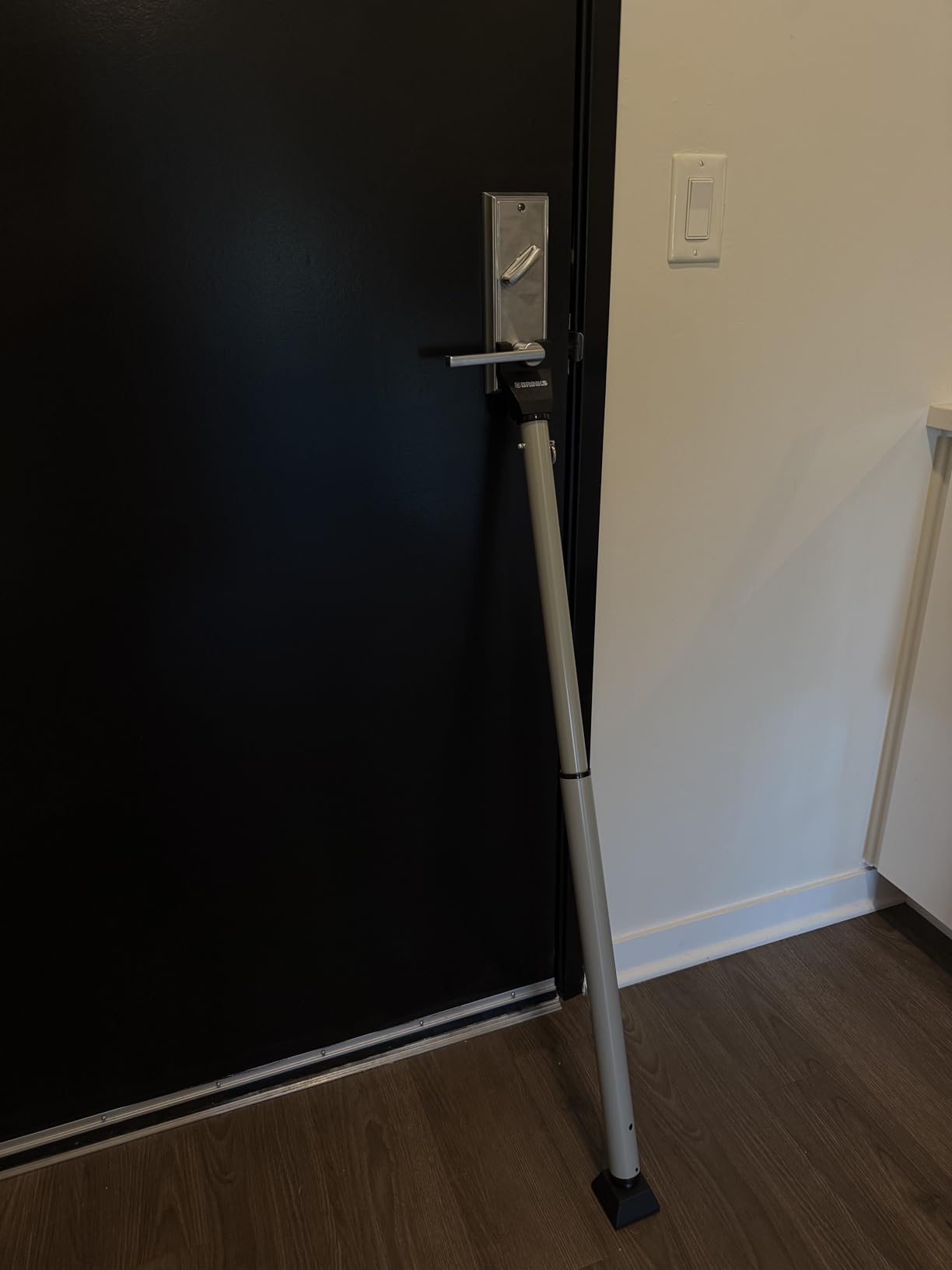 BRINKS Door Security Bar - Adjustable Brinks Door Security Bar for Travel, School, Dorm and Home - Door Jammer for Hinged Doors and Sliding Door Security - Silver customer photo 1