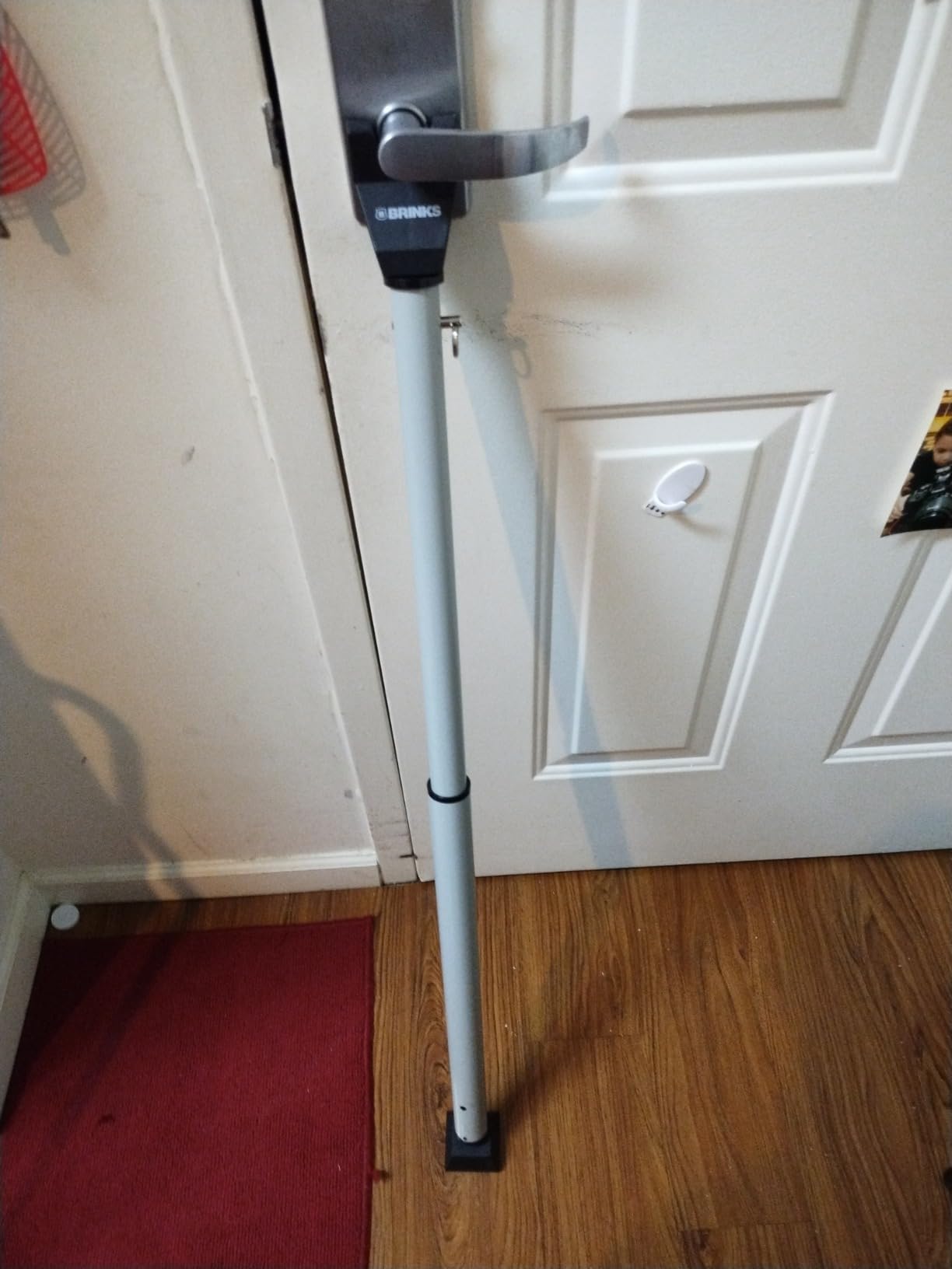 BRINKS Door Security Bar - Adjustable Brinks Door Security Bar for Travel, School, Dorm and Home - Door Jammer for Hinged Doors and Sliding Door Security - Silver customer photo 2