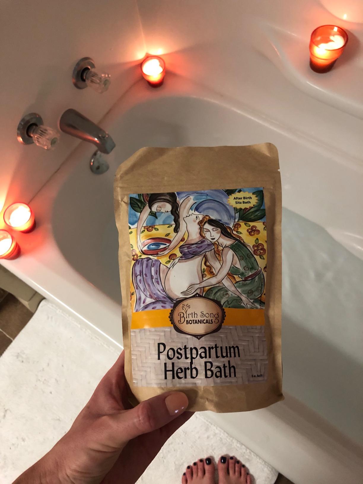Birth Song Botanicals Organic Postpartum Herbal Bath Soak - 8oz Herbal Sitz Bath Blend with Sea Salt, Organic Plantain, Yarrow, Shepherd's Purse, Uva Ursi & Calendula customer photo 2