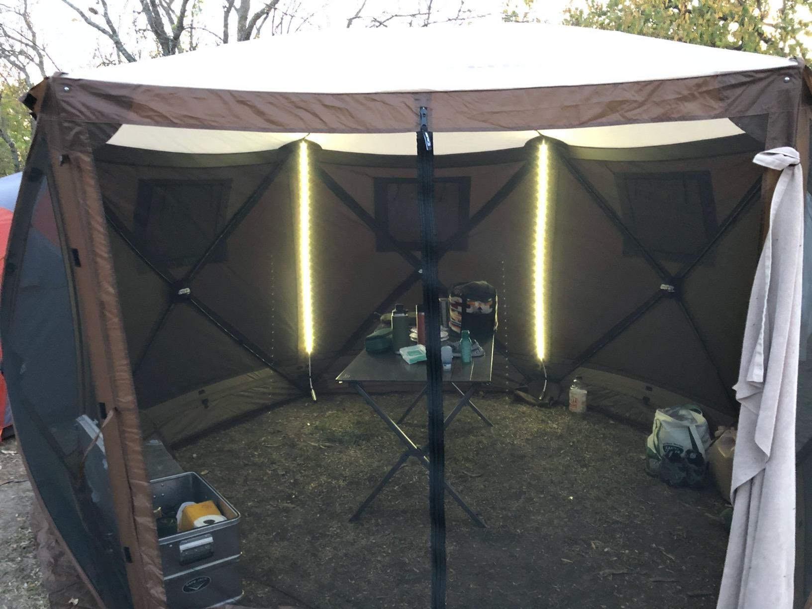CLAM Quick-Set Escape 11.5' Screen Tent, 6-Person, Brown | Instant Screen Tent for Camping, Patios, Tailgating and Backyard Use with No-See-Um Mesh, Weather Protection, and Room for 6 customer photo 2