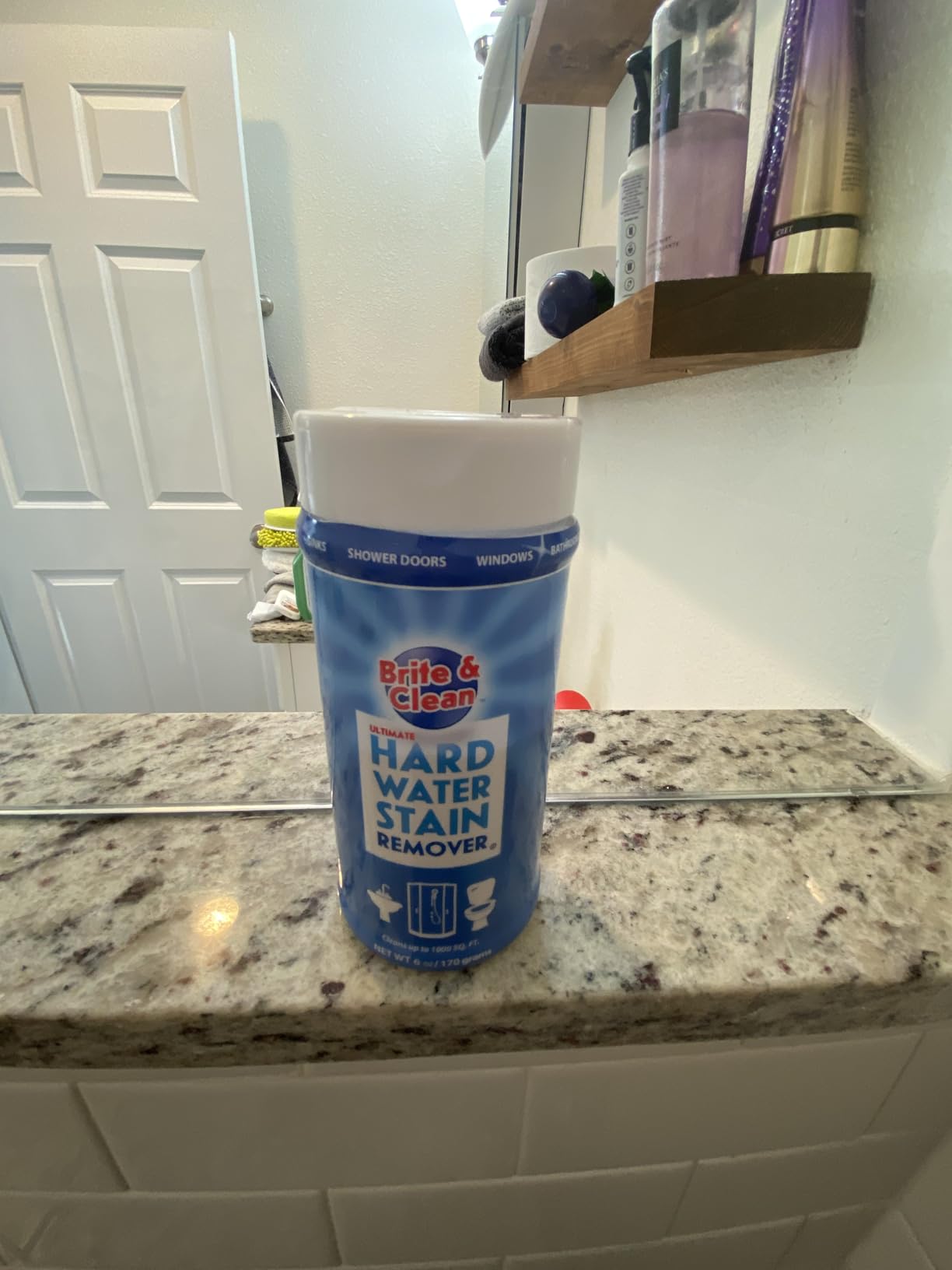 Brite & Clean Ultimate Hard Water Stain Remover for Glass, Shower Doors & Windows - Removes Mineral Deposits from Granite, Porcelain, Tile, Stainless Steel & Chrome customer photo 2