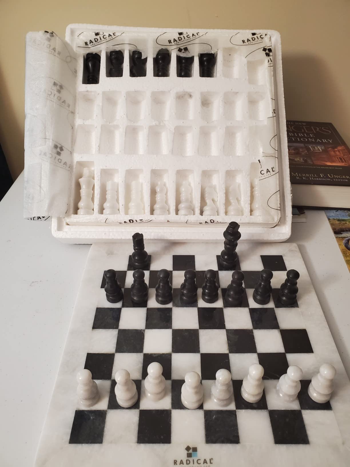 Radicaln Marble Chess Set 12'' Inches White and Black Handmade Luxury Board Games for Adults, Ideal Marble Chess Board Game Set & Chess Pieces for Home Decor customer photo 1