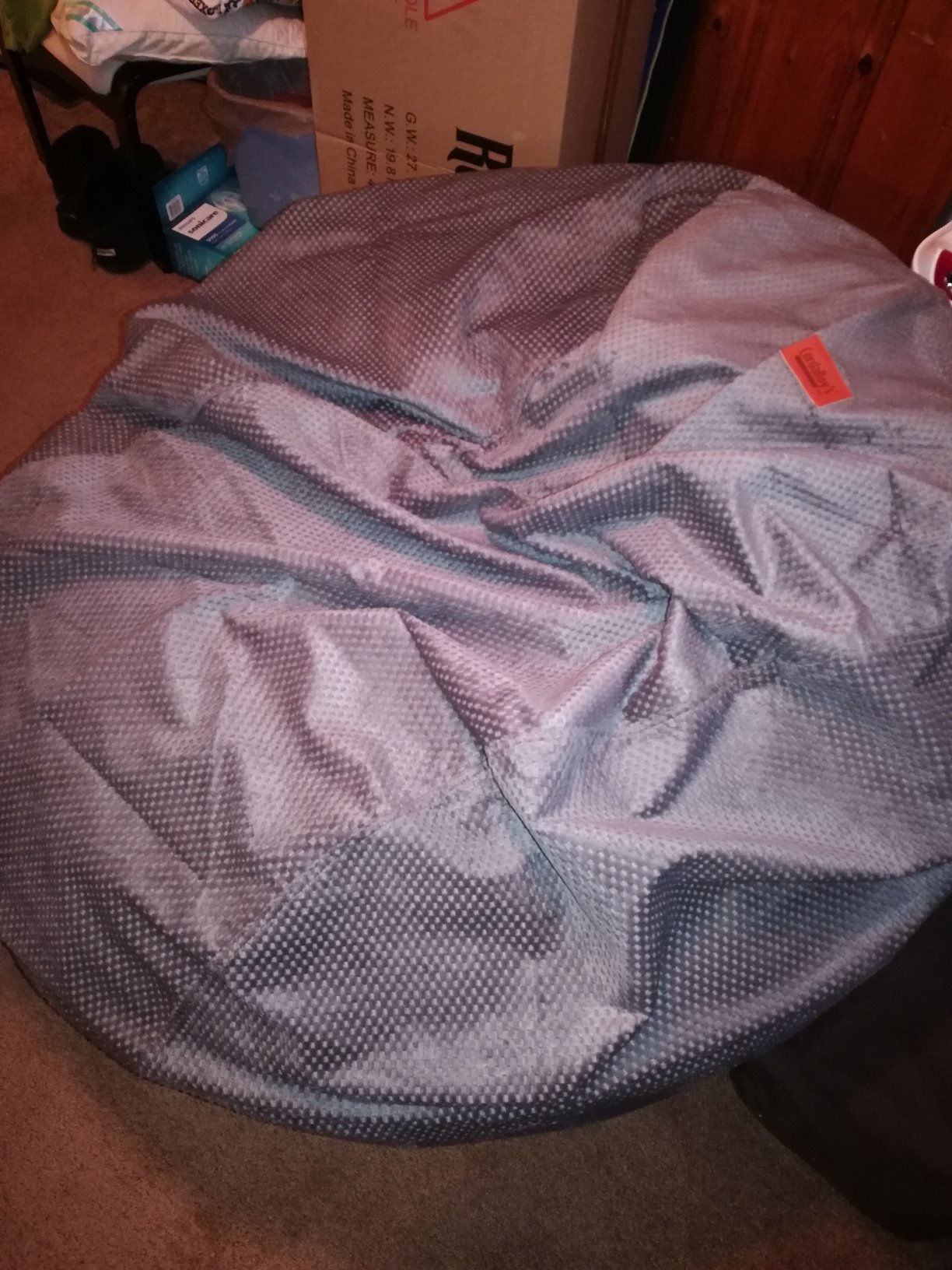 Chenille Bean Bag Chair, Convertible Chair Folds from Bean Bag to Lounger, As Seen on Shark Tank, Moss - Full Size customer photo 1