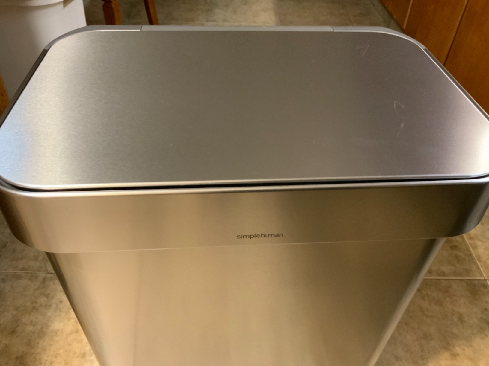 simplehuman Rectangular Step Can, 55L / 14.5 Gallon Kitchen Trash Can, Liner Rim System, Liner Pocket, 150,000-Step Pedal, Lid Shox Silent Close, Brushed Stainless Steel customer photo 1