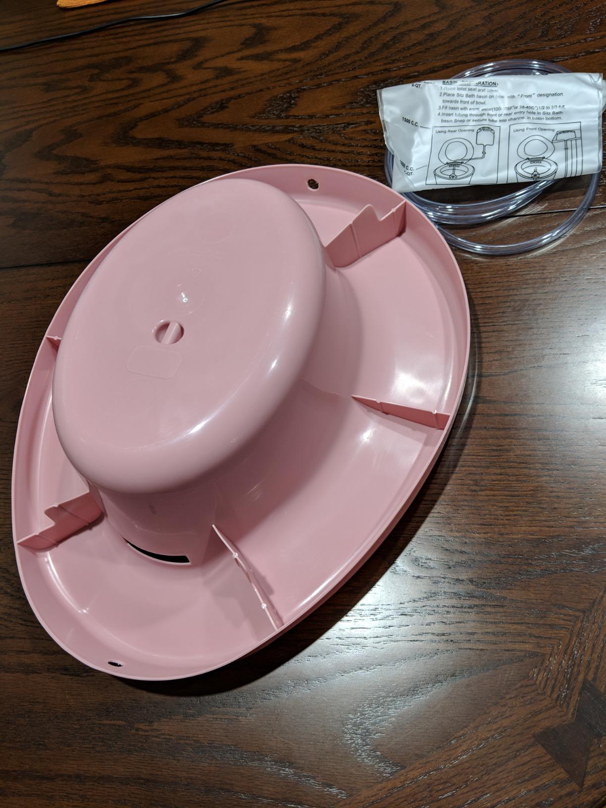 Elongated Sitz Bath for Perineal, Hemorrhoidal, Episiotomy Soak Relief - Loved by Pregnant Postpartum Women and Elderly - Rose Color, 1 Kit customer photo 2
