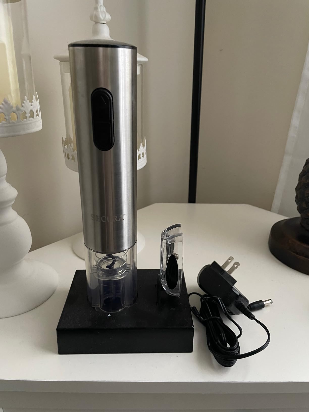 Secura Electric Wine Opener, Automatic Electric Wine Bottle Corkscrew Opener with Foil Cutter, Rechargeable (Stainless Steel) customer photo 2