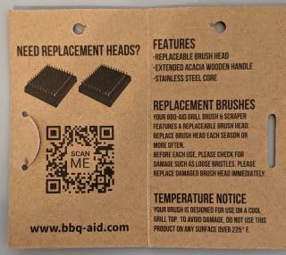 BBQ-Aid Grill Brush and Scraper for Barbecue - Grill Brush for Outdoor Grill with Extended, Large Wooden Handle and Replaceable Stainless Steel Bristles Head - No Scratch- BBQ Grill Brush for Any Grill customer photo 1