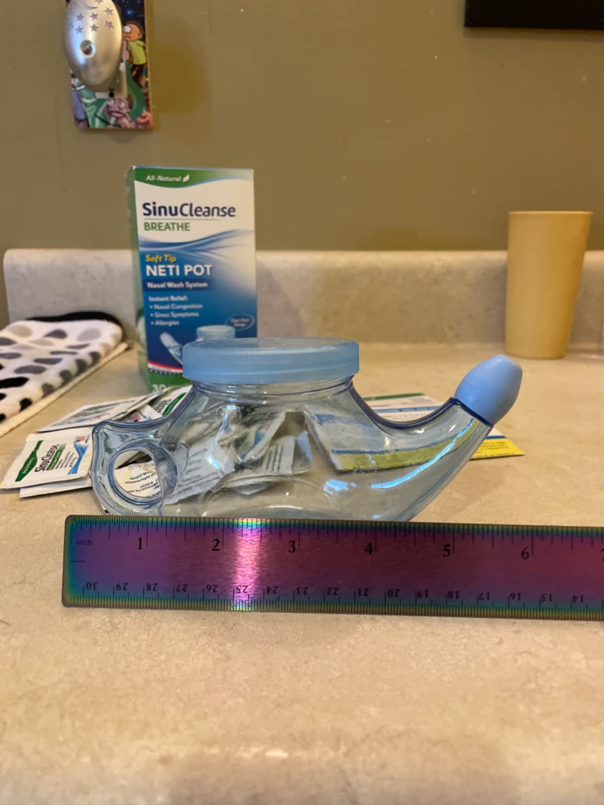 SinuCleanse Soft Tip Micro-Filtered Sinus Rinse Kit with 30 Saline Packets | All-Natural Filtered Nasal Wash System Relieves Nasal Congestion Due to Cold & Flu, Dry Air, Allergies, Made in USA customer photo 1