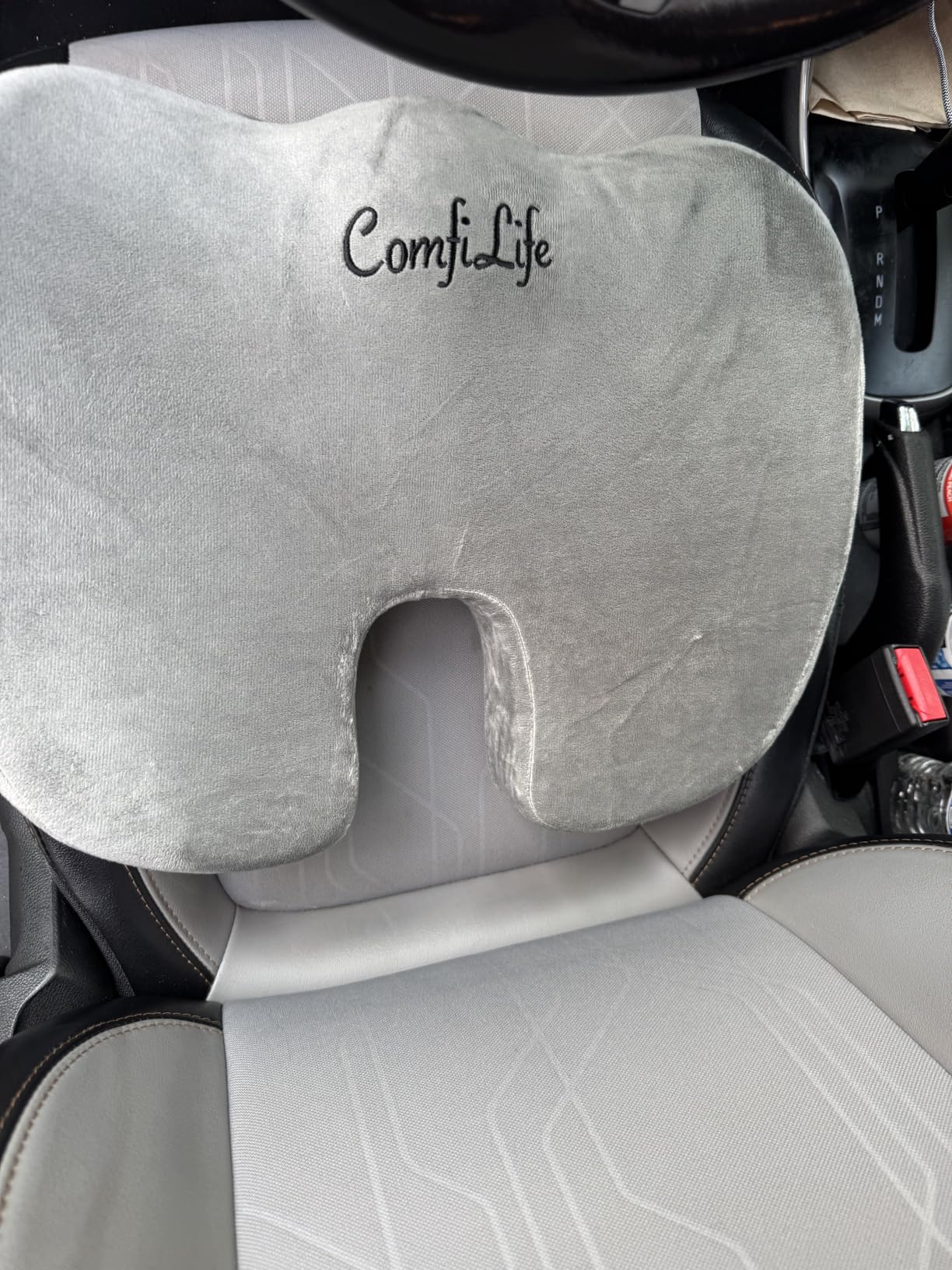 ComfiLife Gel Enhanced Seat Cushion - Office Chair Cushion - Non-Slip Gel & Memory Foam Coccyx Cushion for Tailbone Pain - Desk Chair Car Seat Cushions Driving - Sciatica & Back Pain Relief (Gray) customer photo 2