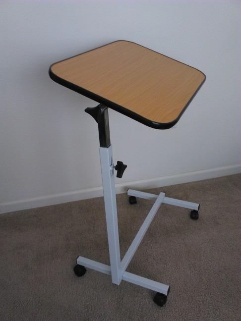 Vive Overbed Table (XL) - Hospital Bed Table - Swivel Wheel Rolling Tray | Adjustable Over Bedside Home Desk - Laptop, Reading, Eating Breakfast Cart Stand - Bedridden, Elderly (Brown) customer photo 2