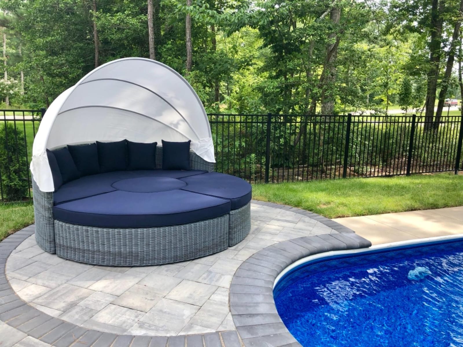 Modway Summon Outdoor Patio Daybed with Canopy and Sunbrella Cushions in Canvas Navy customer photo 1