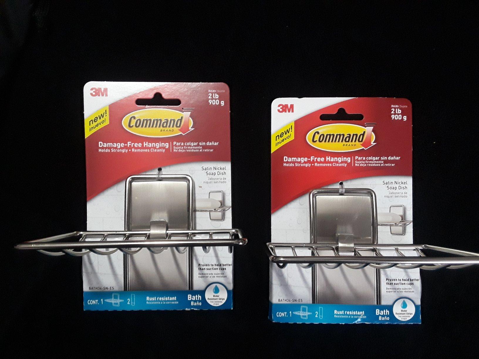 Command Soap Dish, Satin Nickel, 1 Holder, 2 Strips | For Bathroom Organization, Water Resistant, Damage-Free Hanging with Adhesive Strip, No Tools customer photo 2