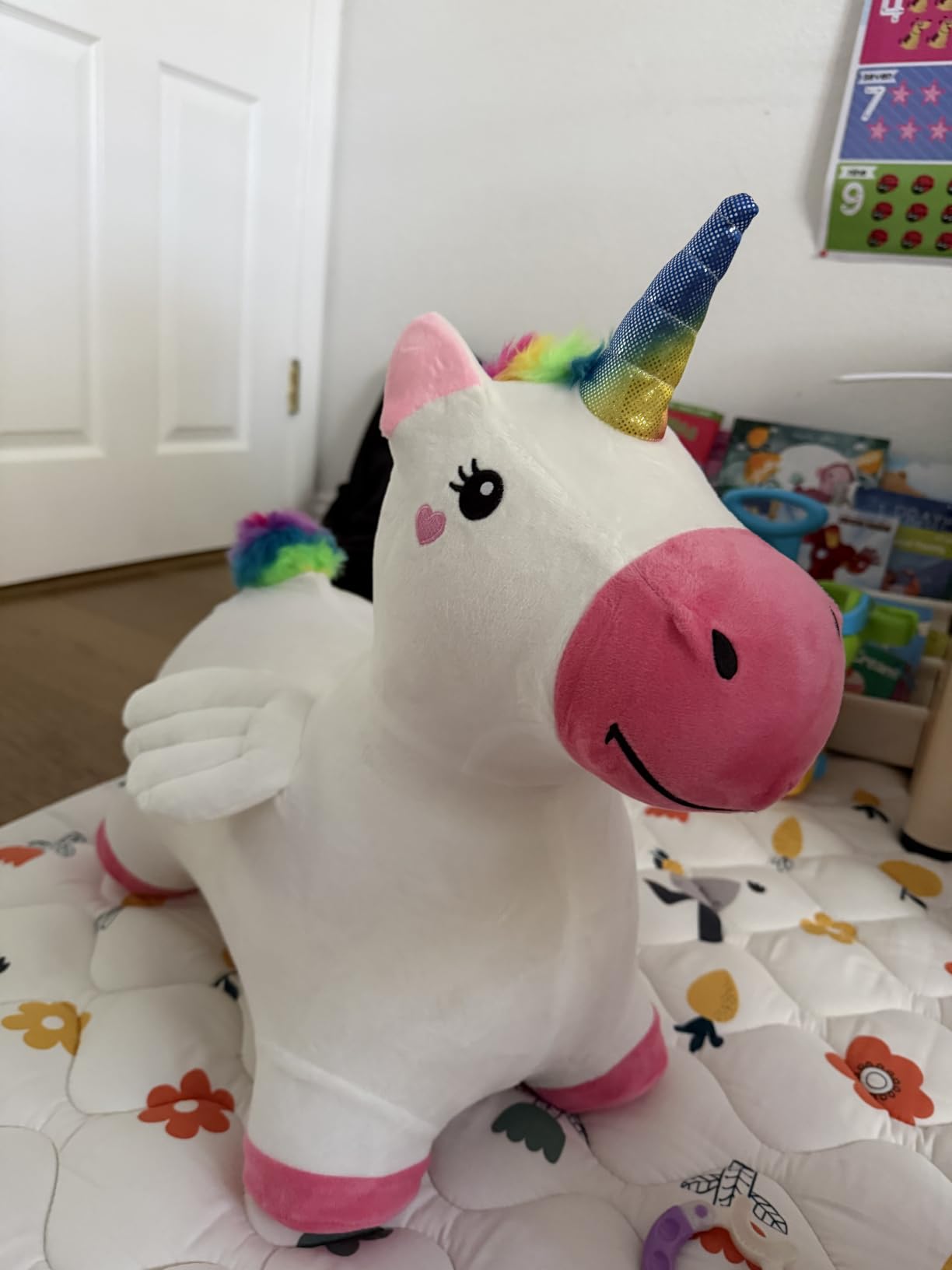 Bouncy Pals Toddler Brown Horse Hopper Toy, Kids Outdoor Ride Bounce Animal | Outside Inflatable Riding Bouncer customer photo 1