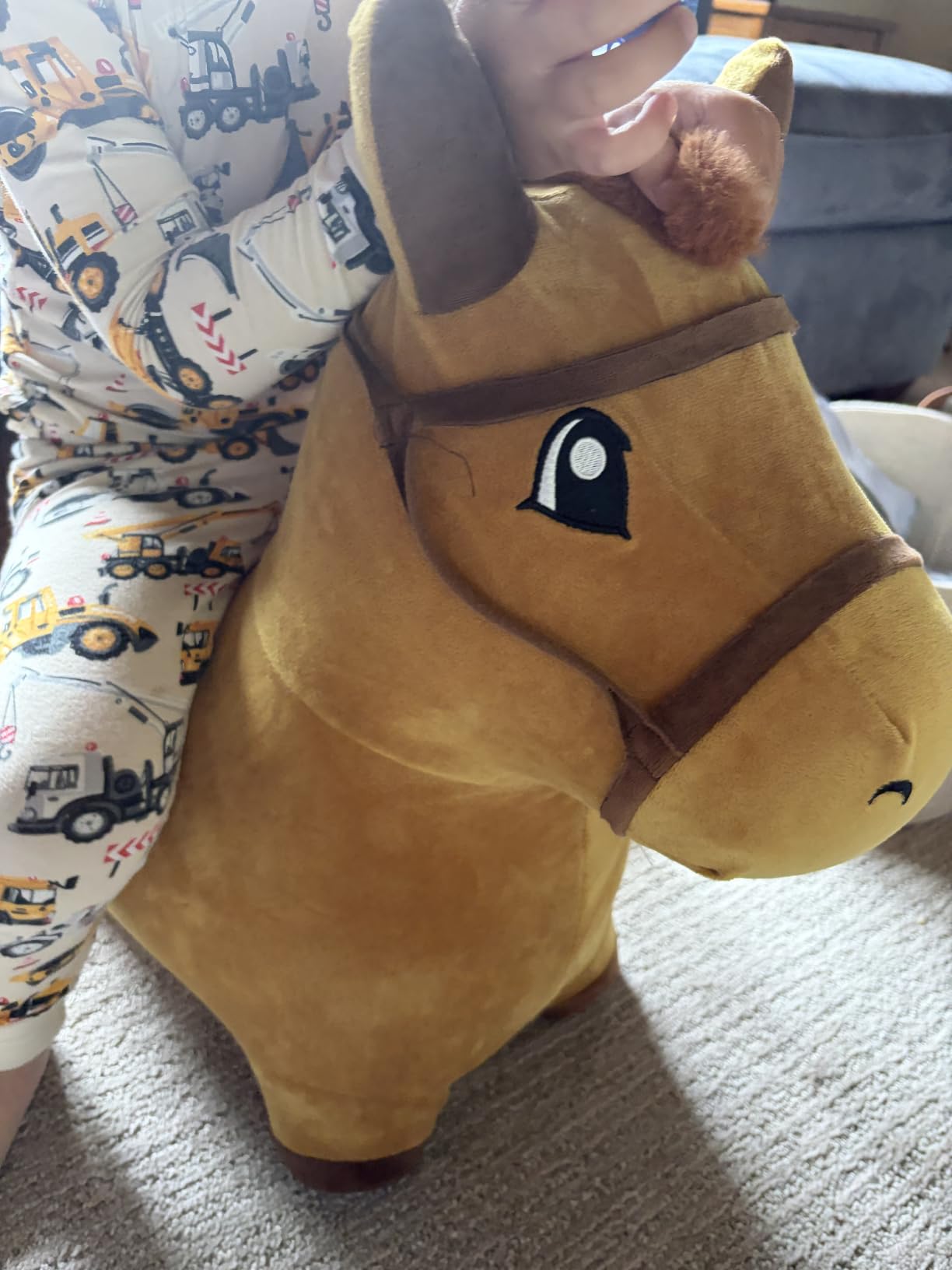 Bouncy Pals Toddler Brown Horse Hopper Toy, Kids Outdoor Ride Bounce Animal | Outside Inflatable Riding Bouncer customer photo 2