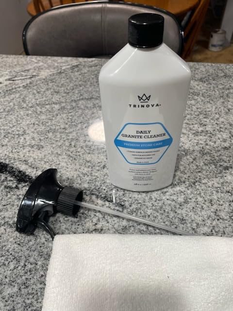 TriNova Granite Cleaner & Polish for Stone Surfaces, 18 fl oz | pH-neutral cleaner for granite, marble, quartz and sealed stone. customer photo 2