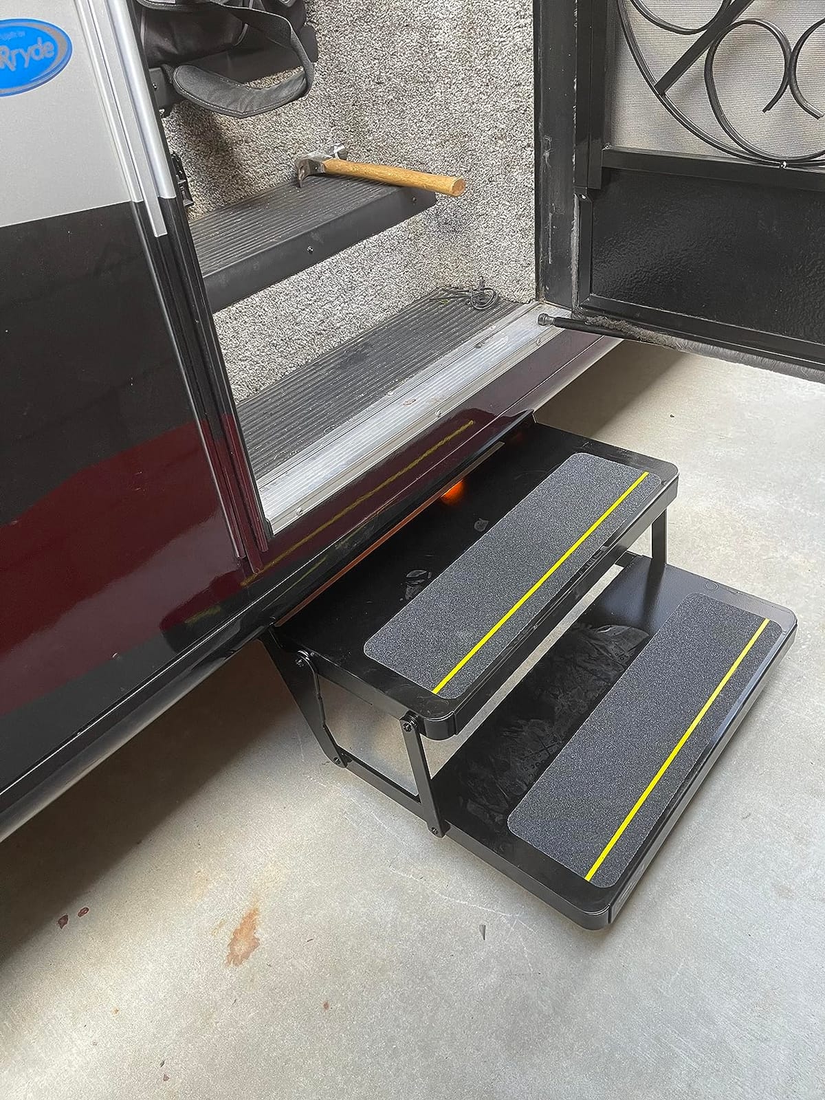 Kwikee 32 Series Electric Step Frame Assembly for RV, Travel Trailers, and Motorhomes, Hidden Light, 8.5