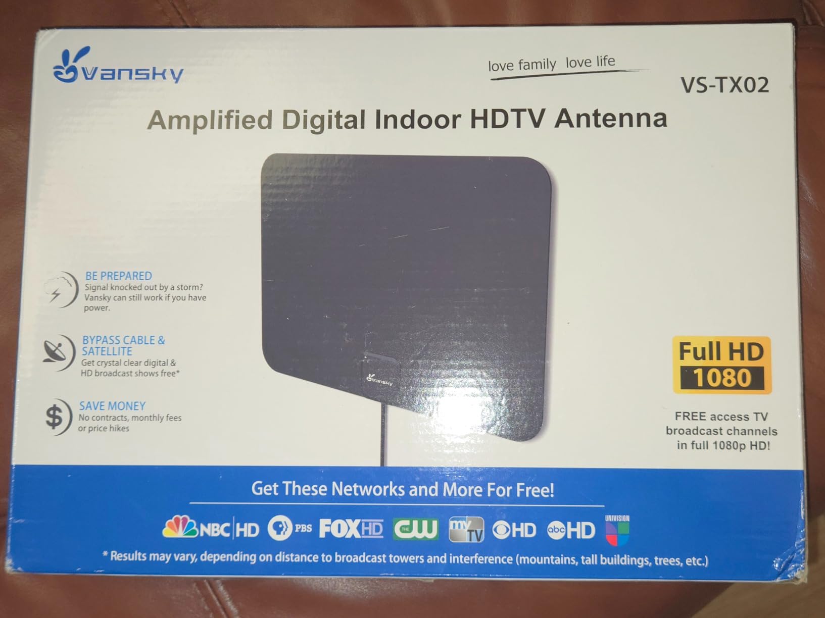TV Antenna Indoor, Digital Amplified Indoor HDTV Antenna, 1080p VHF UHF Television Local Channels Detachable Signal Amplifier and 16.5ft Long Coax Cable customer photo 1