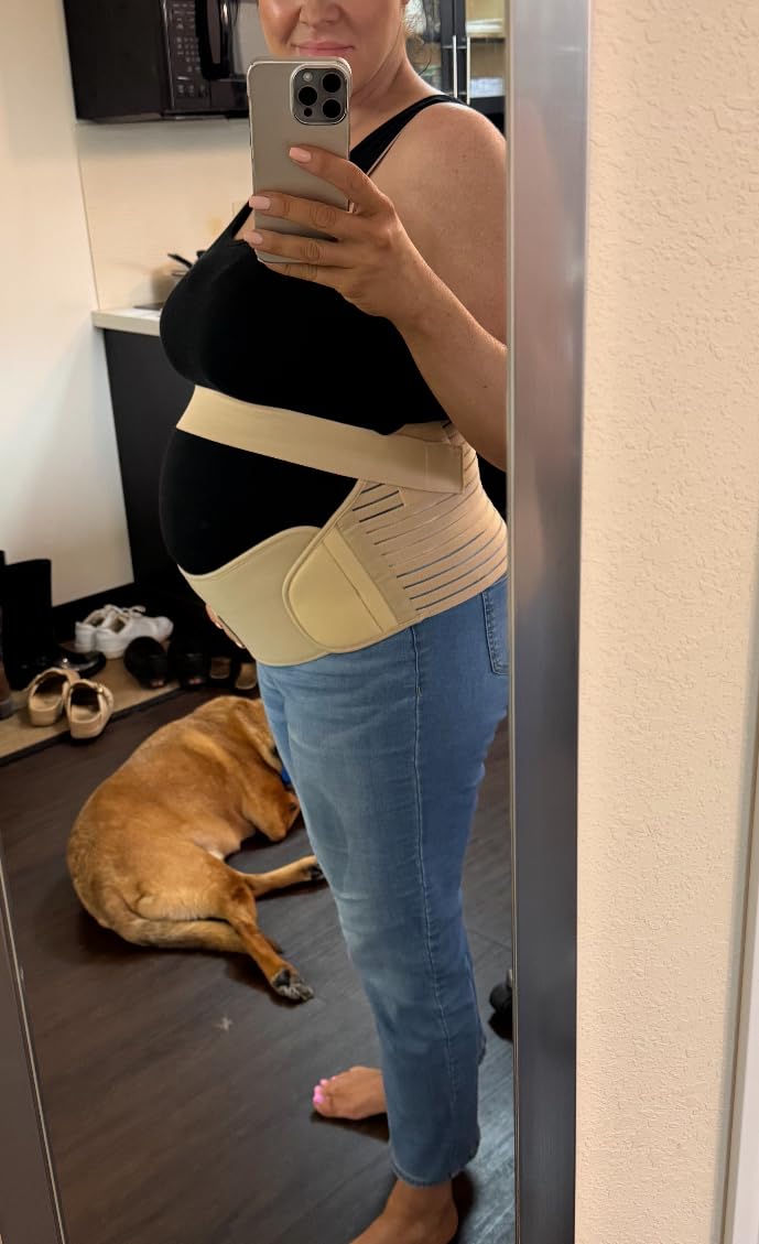 NeoTech Care Pregnancy Belly Band, Maternity Belt, for Pregnancy Belly Support, Back/Pelvic Support (Size L, Black Color) customer photo 1