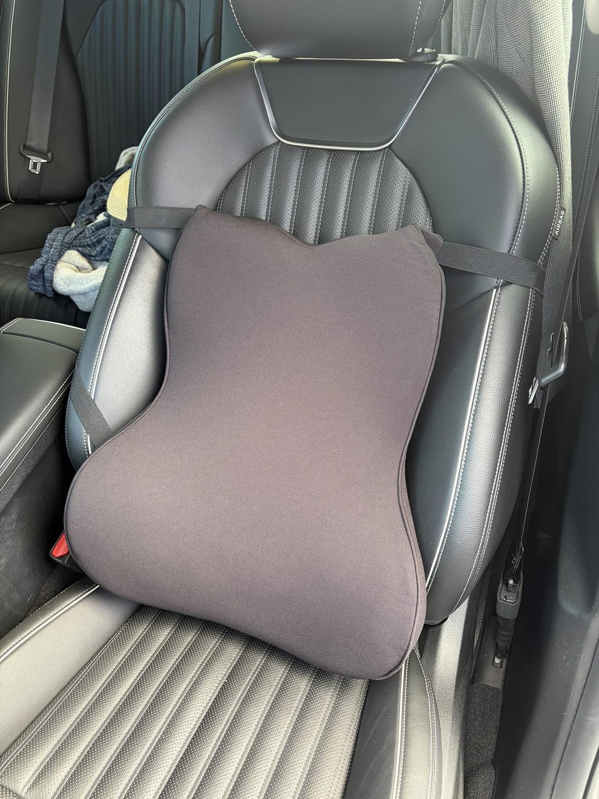 Lumbar Support Pillow for Car - 20.9 Inch Extended Car Back Support Relieves Full Back Discomfort on Long Rides, Rebuilds Support for Older Vehicles, Fits Mid-to-Large Sedans, SUVs & Trucks customer photo 2